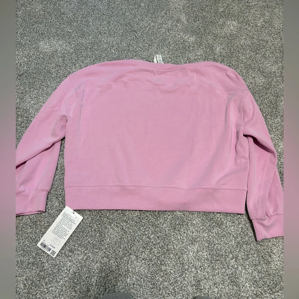 NWT Lululemon Softstreme Perfectly Oversized Cropped Crew Vitapink - Picture 6 of 6